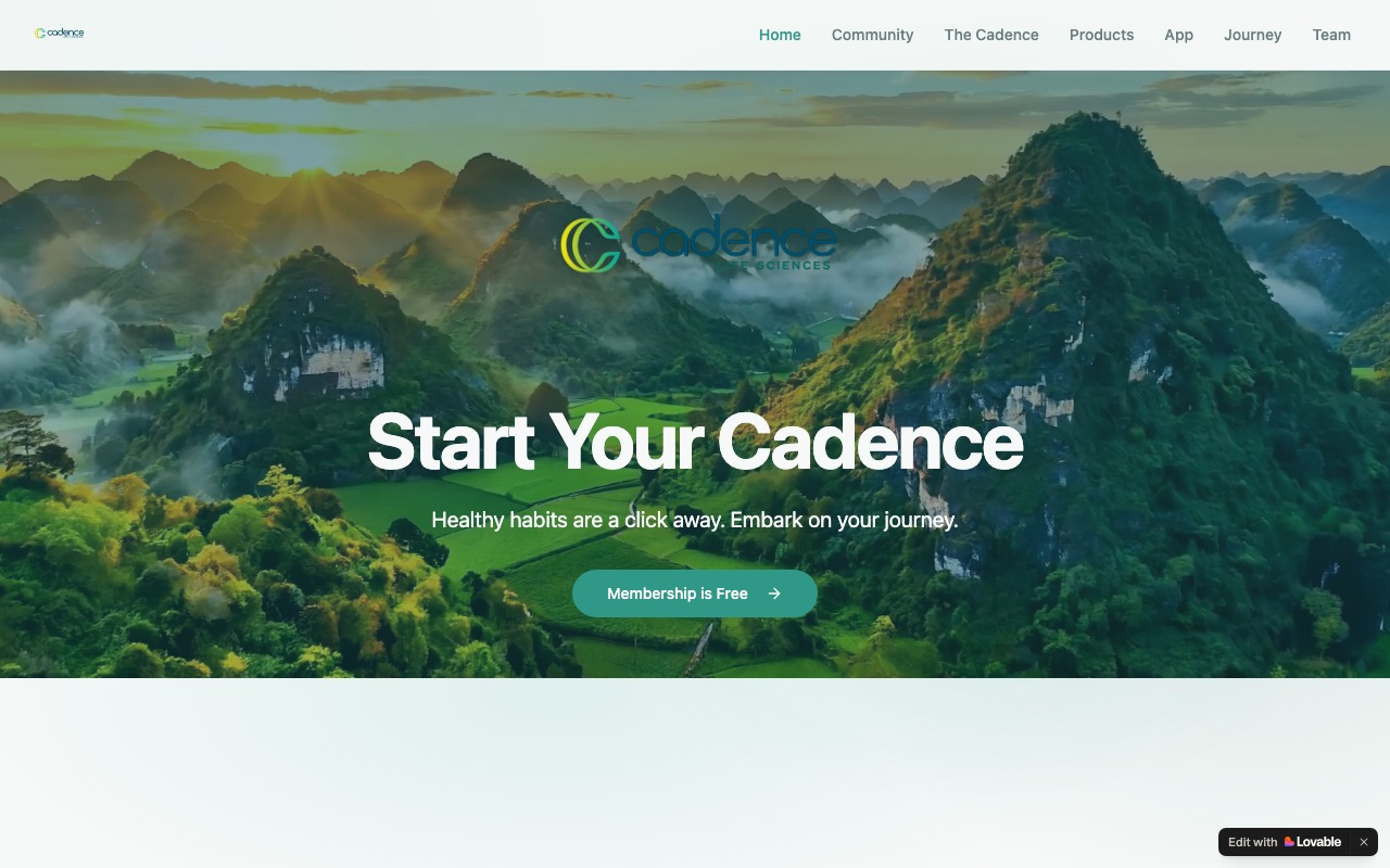 Start Your Cadence site preview