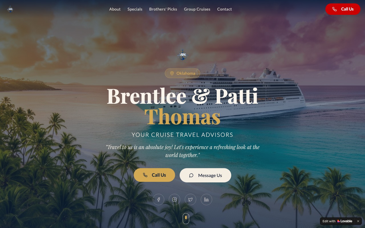 Tropical Cruise Planner site preview